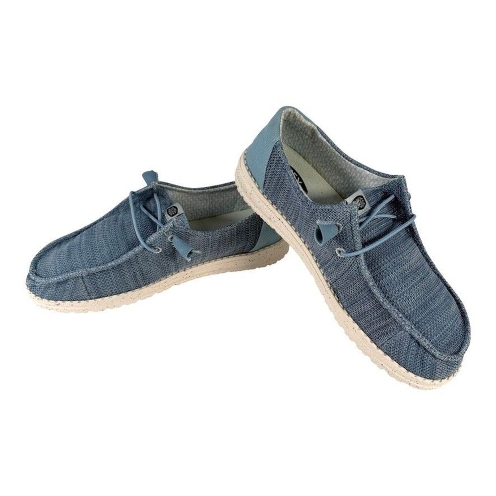 Hey Dude Wendy Stretch Sox Blue Breeze Womens US 10 Slip On Shoes US W10